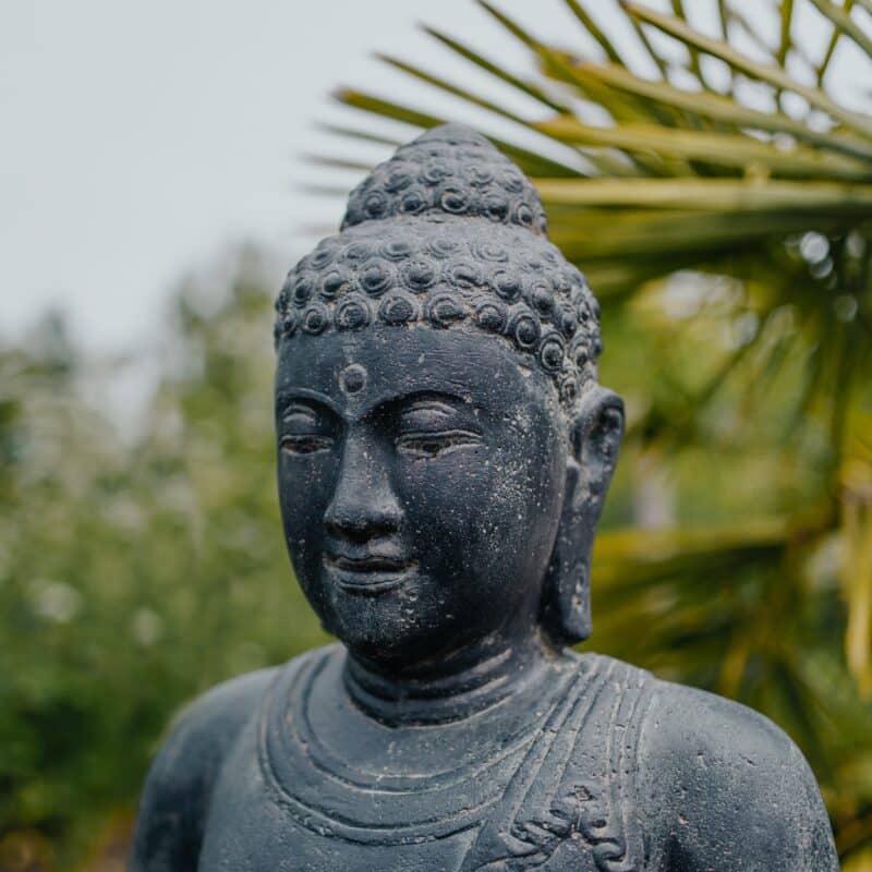 Statue Bouddha Assis, Finition Ancienne, état Comme Neuf, Décoration Intérieure