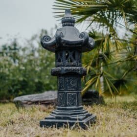 Lanterne lampe de jardin pagode japonaise 80 cm noir / gris antique - Kobe