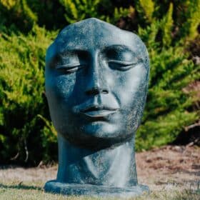 Statue de jardin visage femme grecque 120 cm