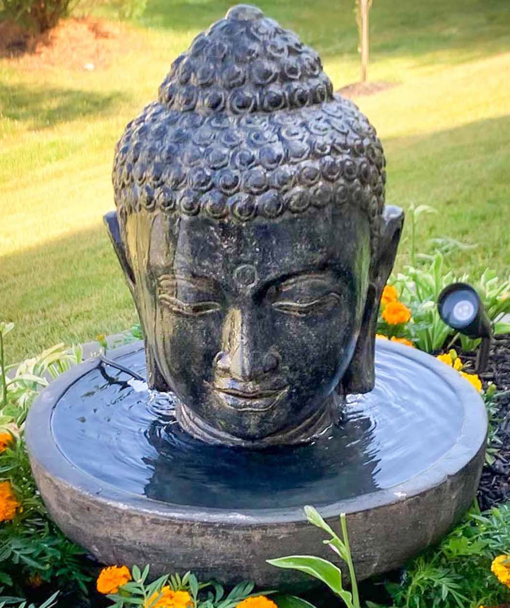 Fontaine de Jardin Tête de Bouddha Bassin Rond 75cm - Exotic Design