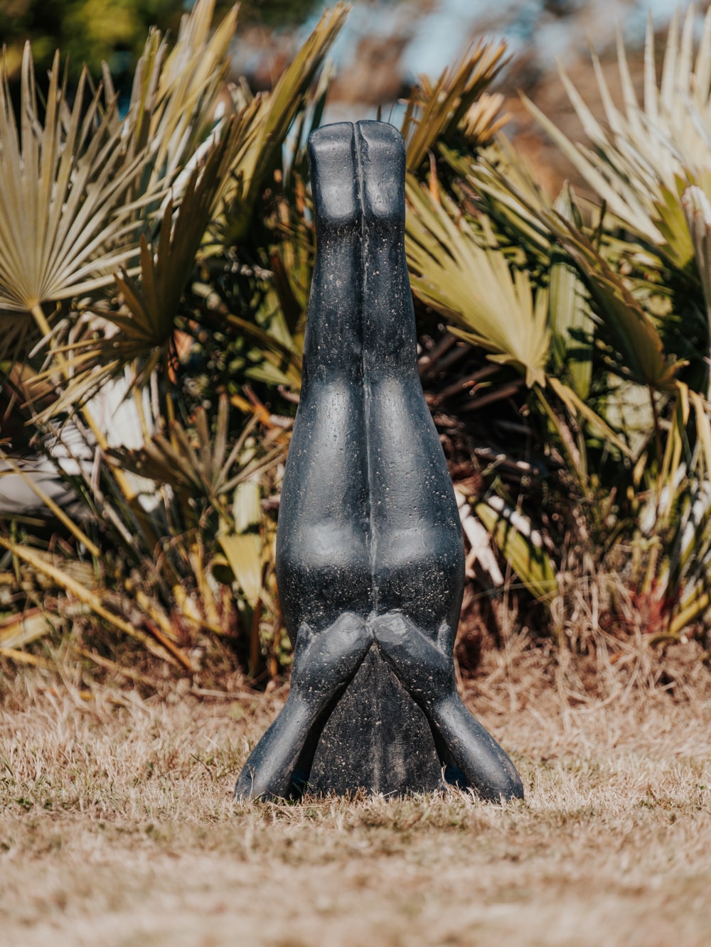 statue de jardin extérieur moderne yoga chandelle 80cm noir pierre grossiste statue de jardin