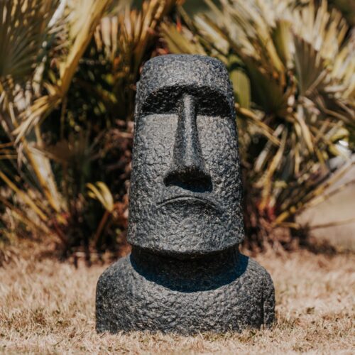 statue de jardin moderne ile de pâques moai extérieur noir antique 65cm grossiste statue de jardin