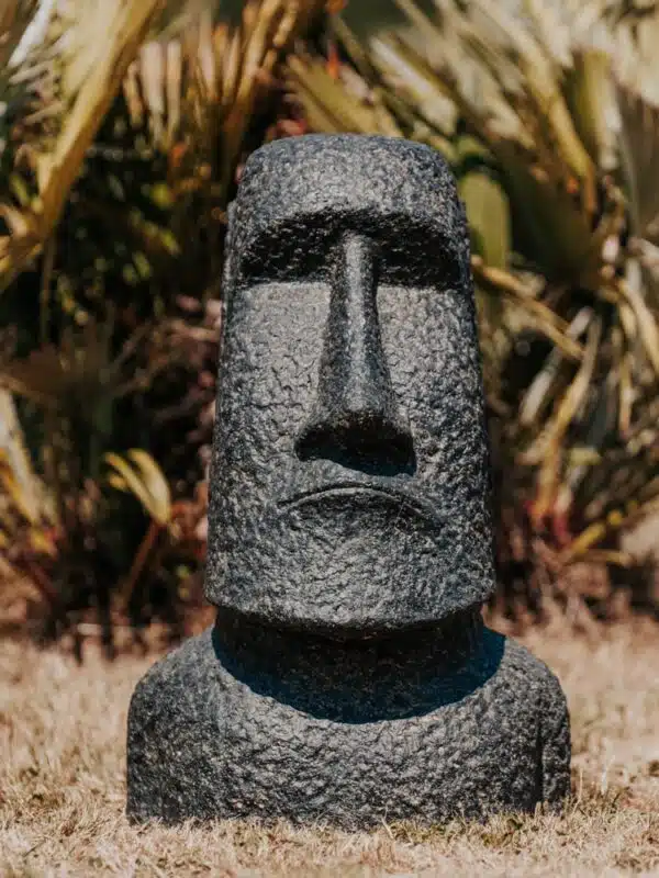 statue de jardin moderne ile de pâques moai extérieur noir antique 65cm grossiste statue de jardin