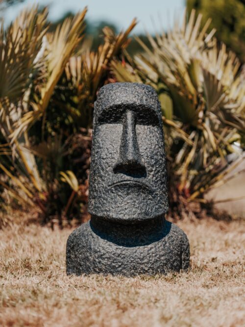 statue de jardin moai extérieur noir 65cm décoration grossiste statue de jardin