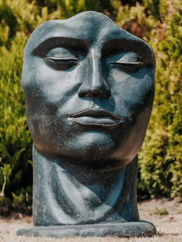 statue de jardin xxl extérieur visage homme moderne noir antique 120cm grossiste statue de jardin