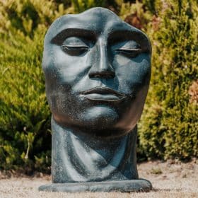 statue de jardin extérieur visage homme moderne noir antique 120cm grossiste statue de jardin décoration massif
