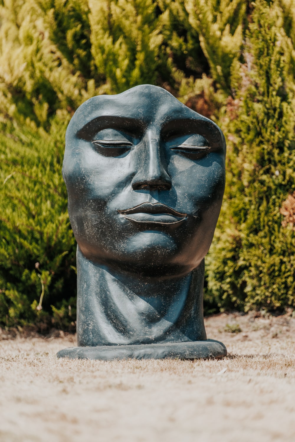statue de jardin extérieur visage homme moderne noir antique 120cm grossiste statue de jardin décoration massif
