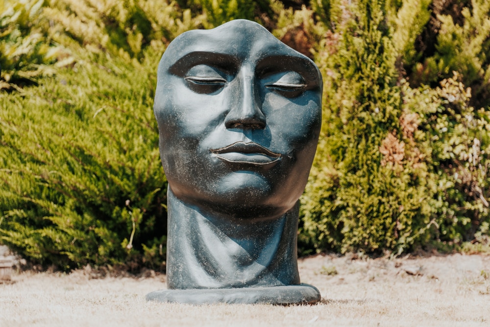 grande statue de jardin extérieur visage homme moderne noir antique 120cm grossiste statue de jardin