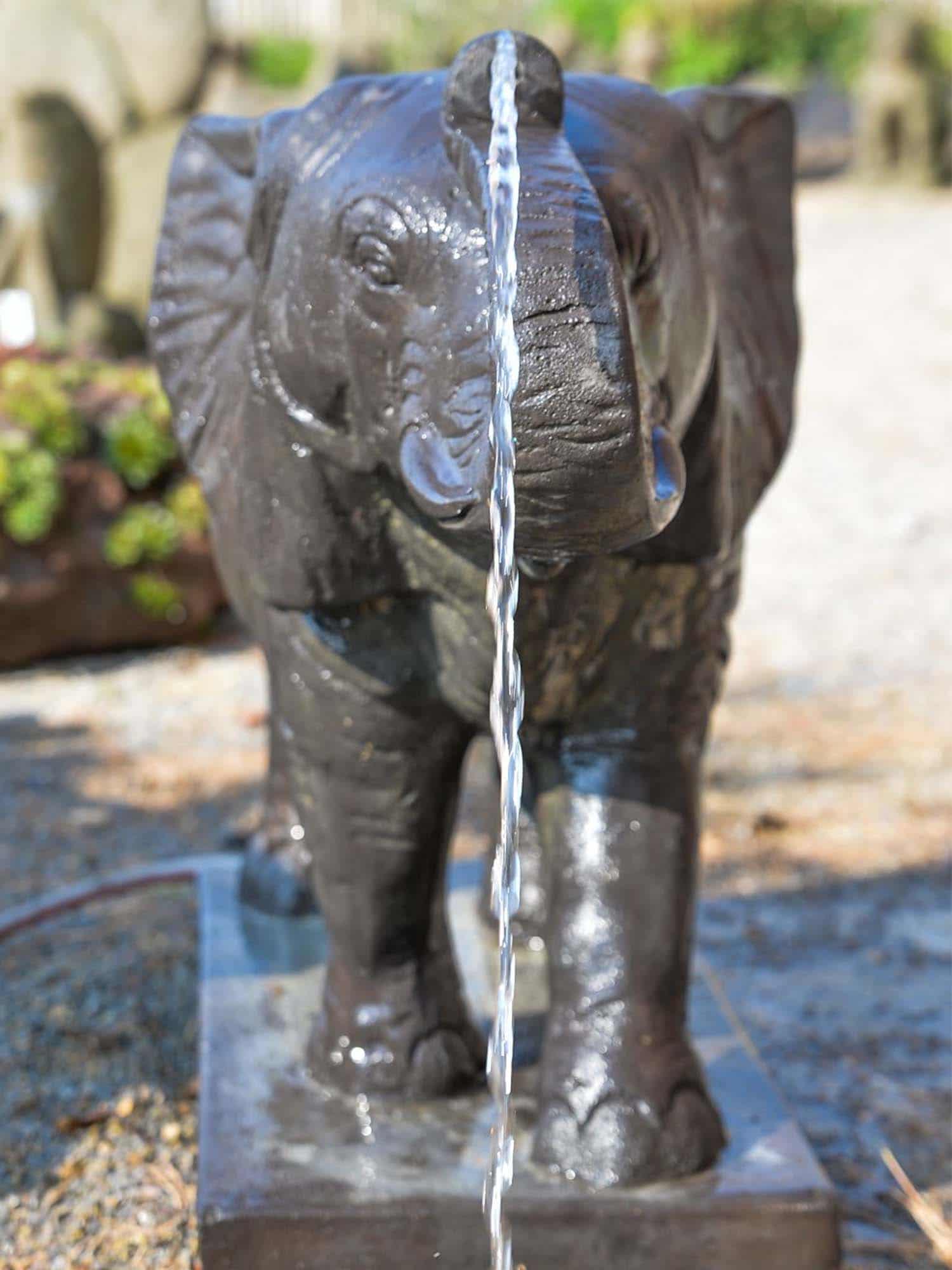 Grande statue éléphant assis de jardin 100 cm