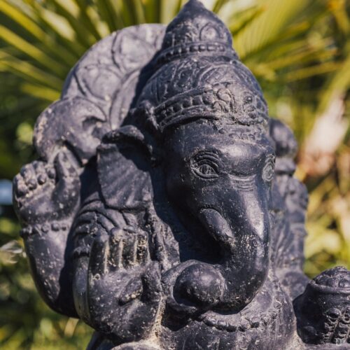 statue de jardin ganesh assis elephant extérieur noir Antique 50cm grossiste statue de jardin