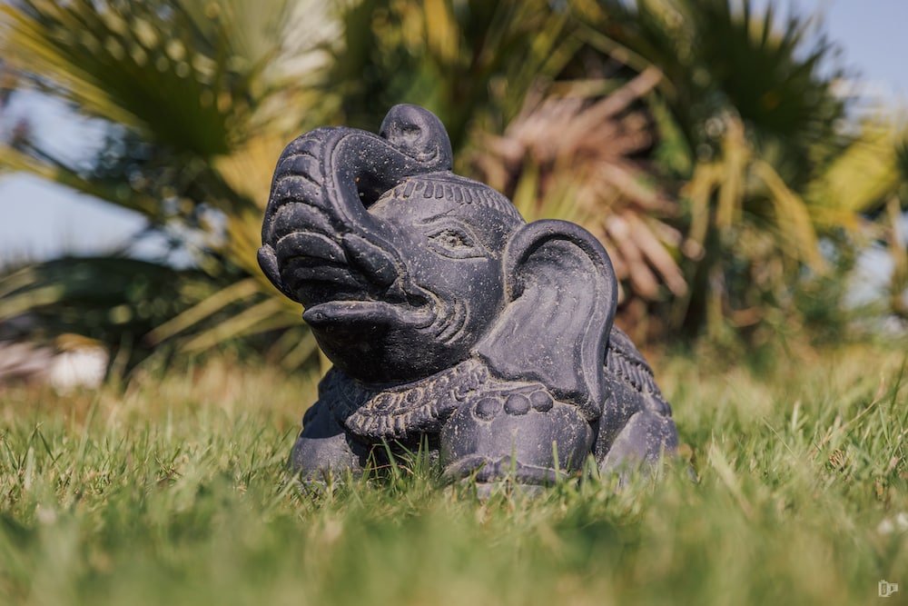 statue elephant éléphant jardin extérieur décoration deco noir 33cm grossiste statue de jardin 2