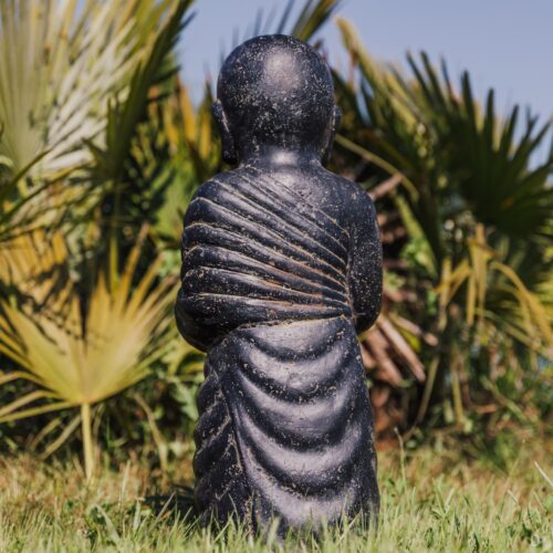 statue moine de la sagesse shaolin tibétain pot bougie noir 60cm grossiste statue de jardin 2