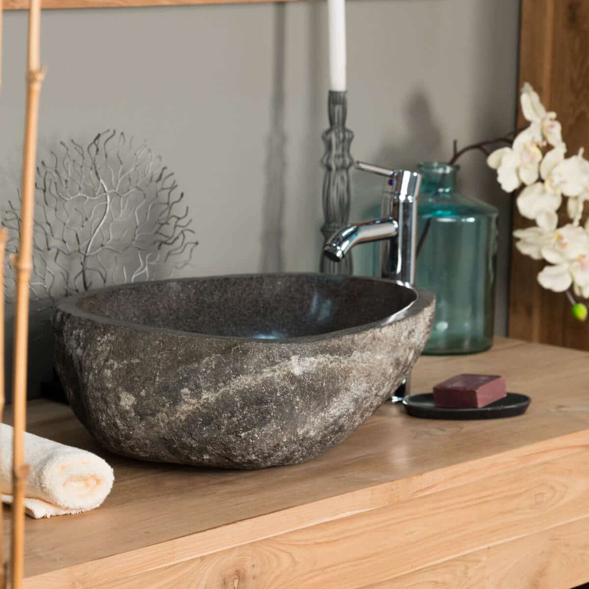vasque-poser-en-pierre-naturelle-40-cmVasque Lave Main decoration bali