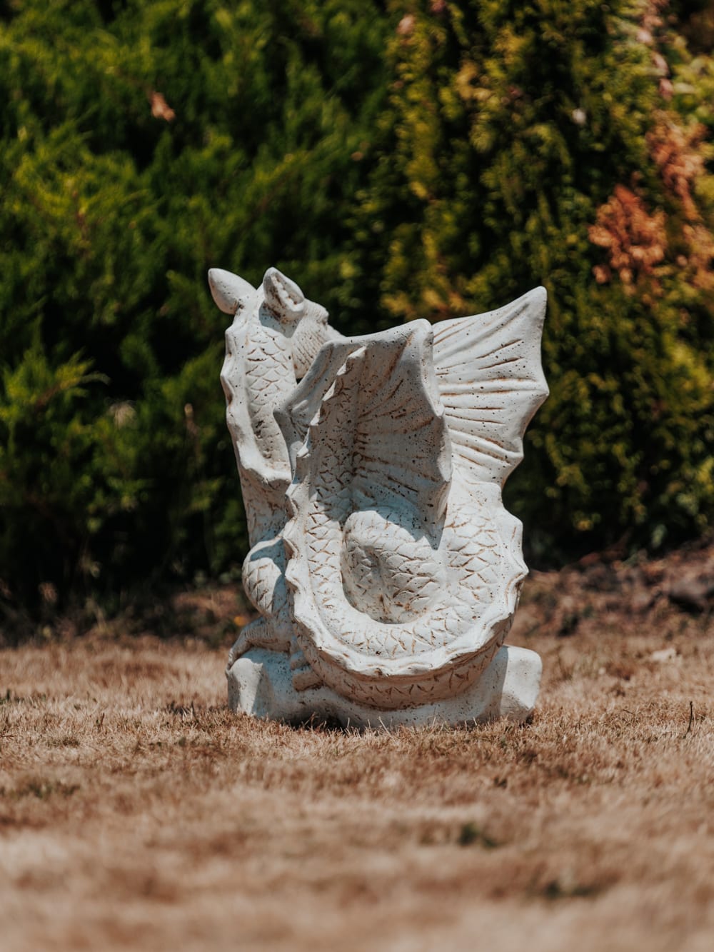 Statue de Jardin Extérieur Dragon Blanc Antique 70cm grossiste statue de jardin