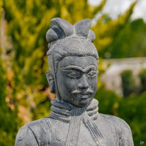 Statue Guerrier Chinois Xian Debout Jardin Extérieur Noir Antique 150cm Grossiste statue de jardin Statue Géante