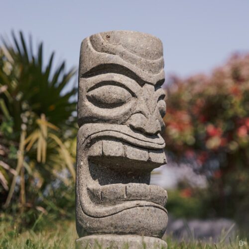 Statue Tiki pierre Totem Jardin Extérieur Polynésie Océanie 50cm Arue Grossiste statue de jardin