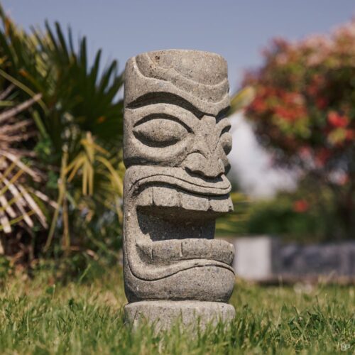 Statue Totem Jardin Tiki Extérieur Polynésie Océanie en Pierre Volcanique Naturelle 50cm Arue Grossiste statue de jardin
