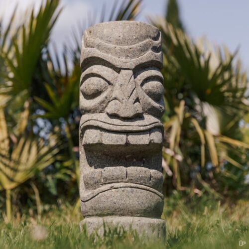 Statue Tiki Totem Jardin Extérieur Polynésie Océanie en Pierre Volcanique Naturelle 50cm Arue Grossiste statue de jardin