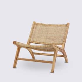 fauteuil en rotin naturel et bois de teck hugo extérieur