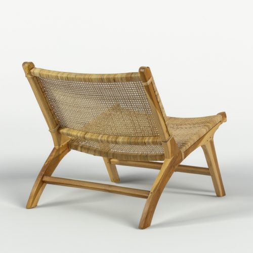 chaise en rotin naturel et bois massif de teck hugo