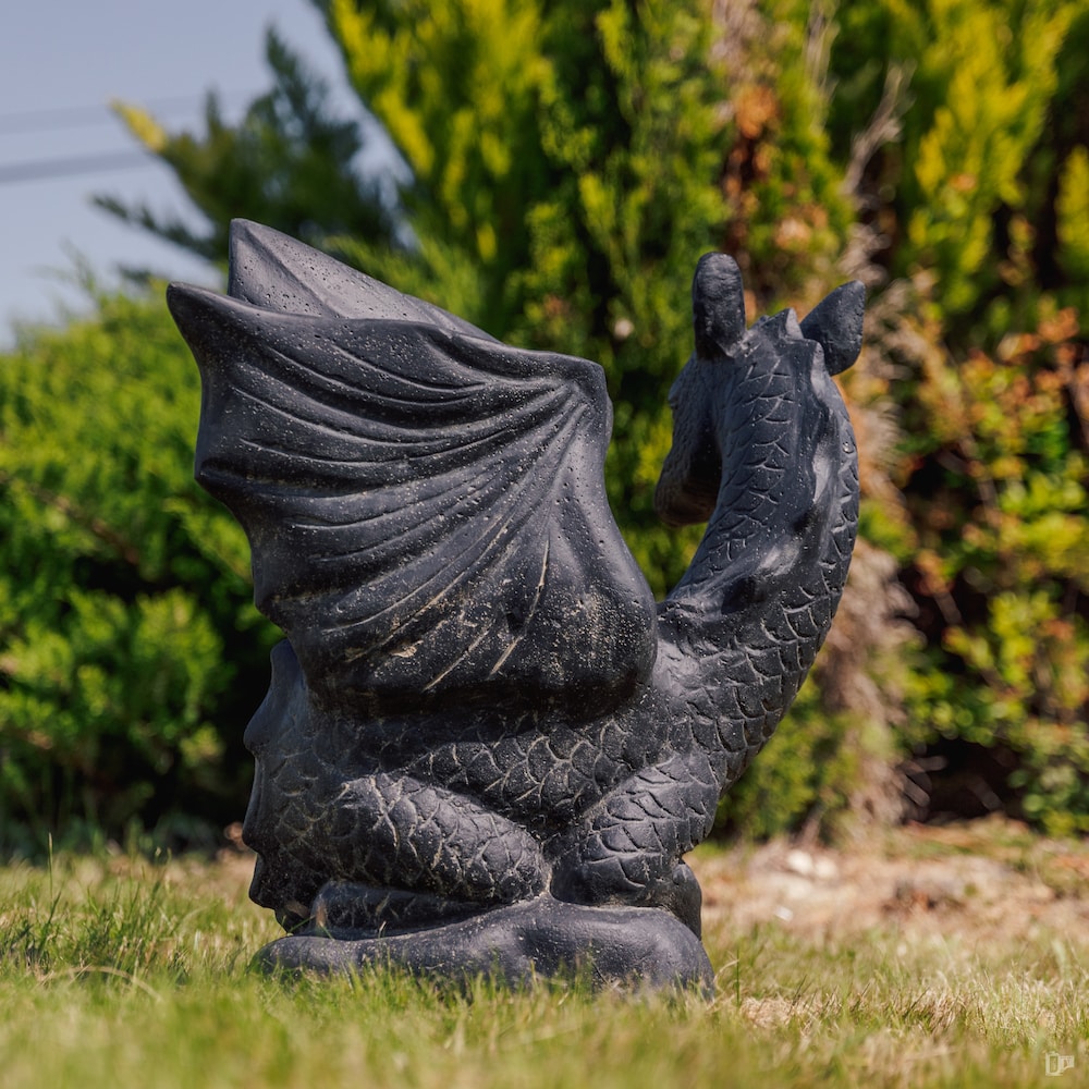 statue de jardin statuette dragon noir 70cm grossiste statue de jardin statue extérieur