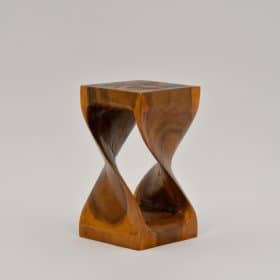 table d'appoint en bois massif suar spirale 50cm salon chambre