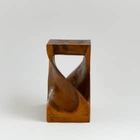 table de chevet en bois massif suar spirale 50cm salon chambre