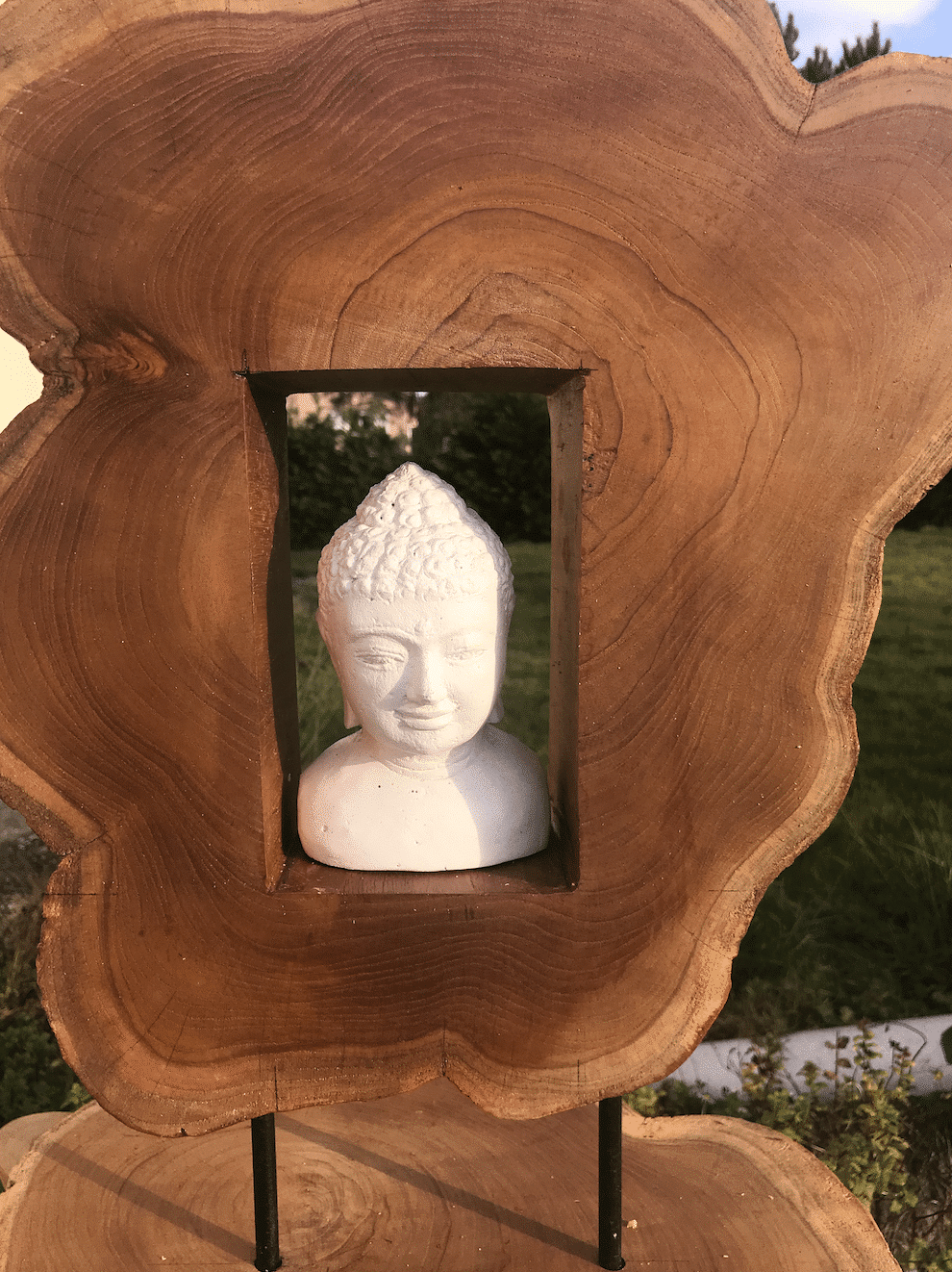 Décoration avec Statue Bouddha en Bois de Teck Massif 60cm Bali