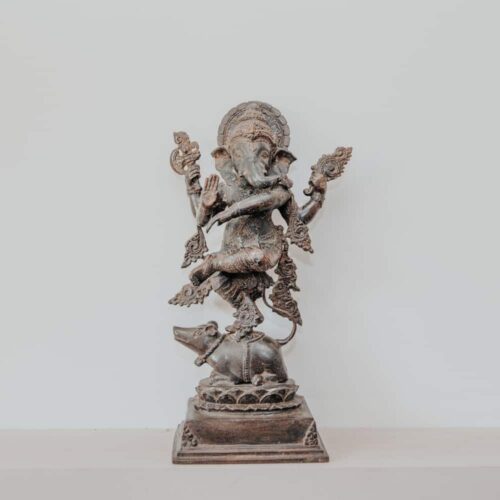 statuette statue ganesh debout dansant finition antique en bronze 41cm grossiste statue en bronze