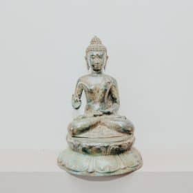 Statuette Statue Sitzender Buddha Farbe Bronze 27cm