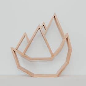 Rack Regal Dekoration Buch Berg Everest Massivholz Teak 60cm