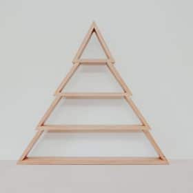 Rack Regal Dekoration Buch Berg Tanne Teakholz Massiv 80cm