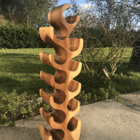 Rack Étagère Décoration pour Bouteilles de Vin en Bois Massif de Suar 100cm salon restaurant cuisine 12 bouteille