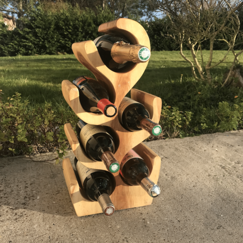 rack etage bouteille de vin 50cm en bois massif de suar