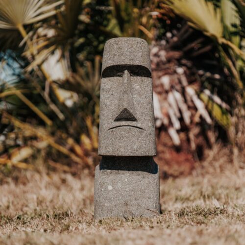 statue ile de pâques moai pour extérieur jardin en pierre volcanique naturelle 50cm grossiste statue de jardin