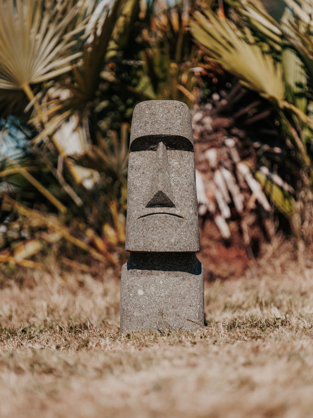 statue ile de pâques moai pour extérieur jardin en pierre volcanique naturelle 50cm grossiste statue de jardin bazanite