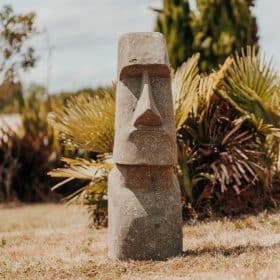 Estatua de jardín MOAI Isla de Pascua de piedra volcánica, 100 cm