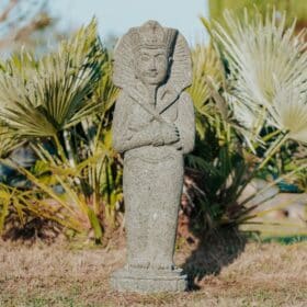 Pharaoh Tutankhamun Statue Standing Outdoor Garden in Natural Volcanic Stone 100cm