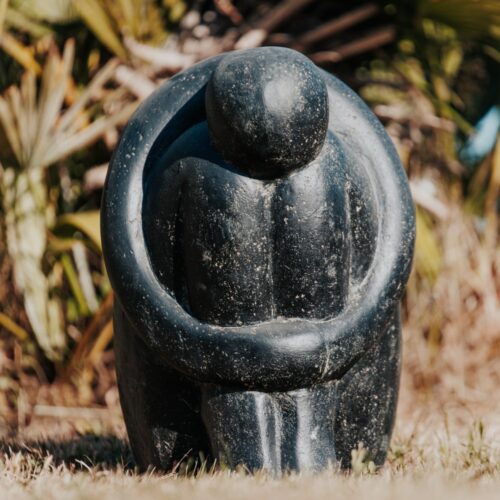 statue de jardin extérieur yoga moderne position oeuf noir 50cm 30cm grossiste statue de jardin