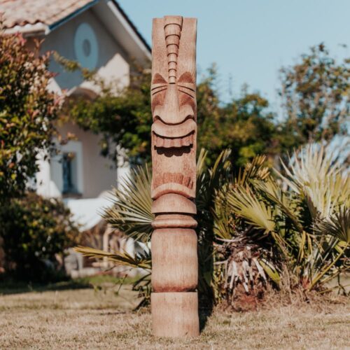 statue tiki totem extérieur intérieur bois cocotier Marron 150cm sumbawa grossiste statue de jardin
