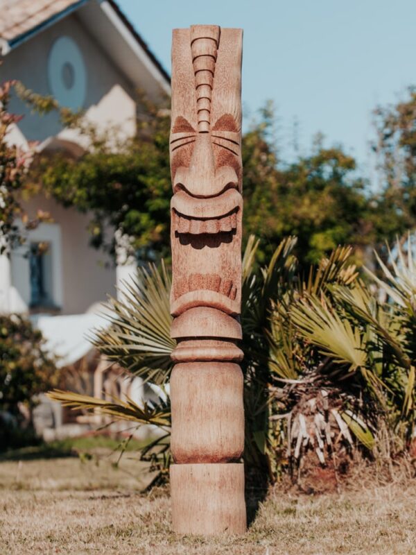 statue tiki totem extérieur intérieur bois cocotier Marron 150cm sumbawa grossiste statue de jardin