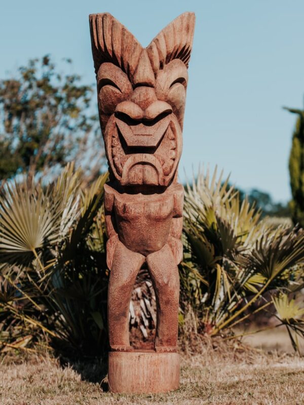 statue tiki totem bali extérieur intérieur océanie bois cocotier 150cm timor grossiste statue de jardin