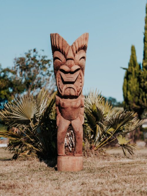 statue tiki totem extérieur polynésie bois cocotier 150cm timor grossiste statue de jardin