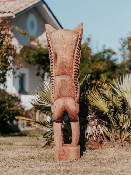 statue tiki totem extérieur intérieur océanie bois cocotier 150cm timor grossiste statue