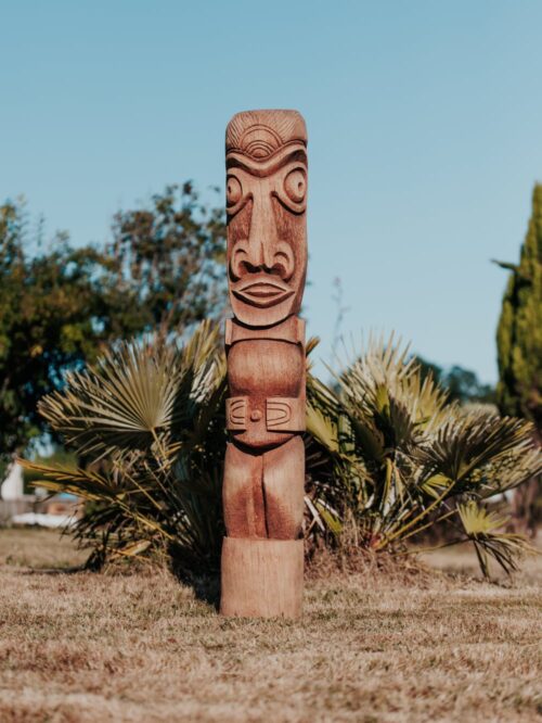 statue tiki totem tikibar extérieur intérieur polynésie bois cocotier 150cm sumba grossiste statue de jardin