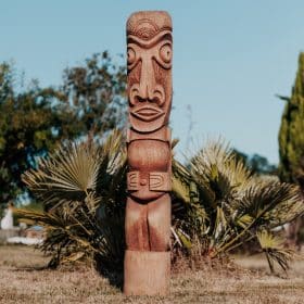 Statua Totem Tiki da giardino in legno di cocco - 150 cm Sumba