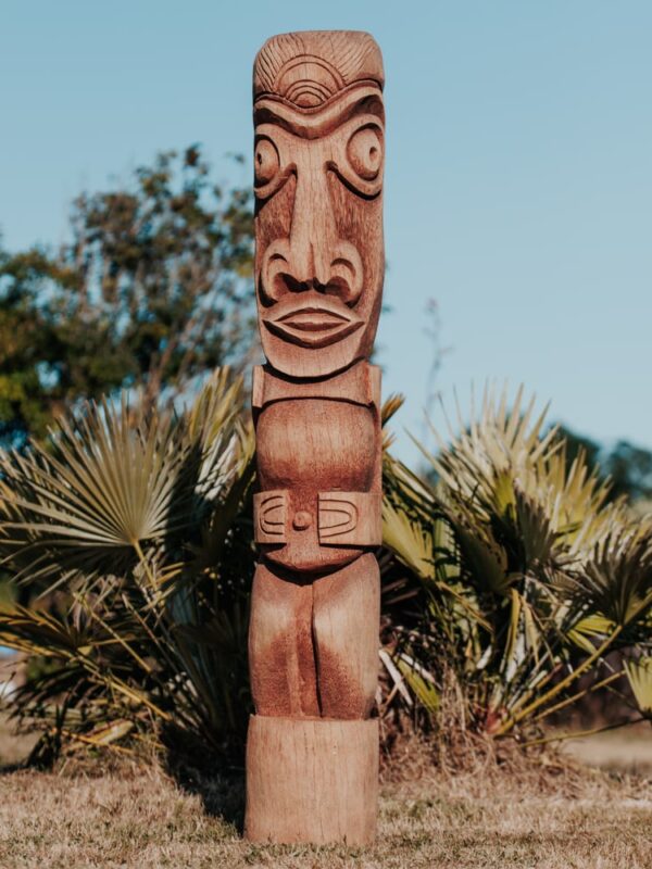 statue tiki totem extérieur intérieur polynésie bois cocotier 150cm sumba grossiste statue de jardin