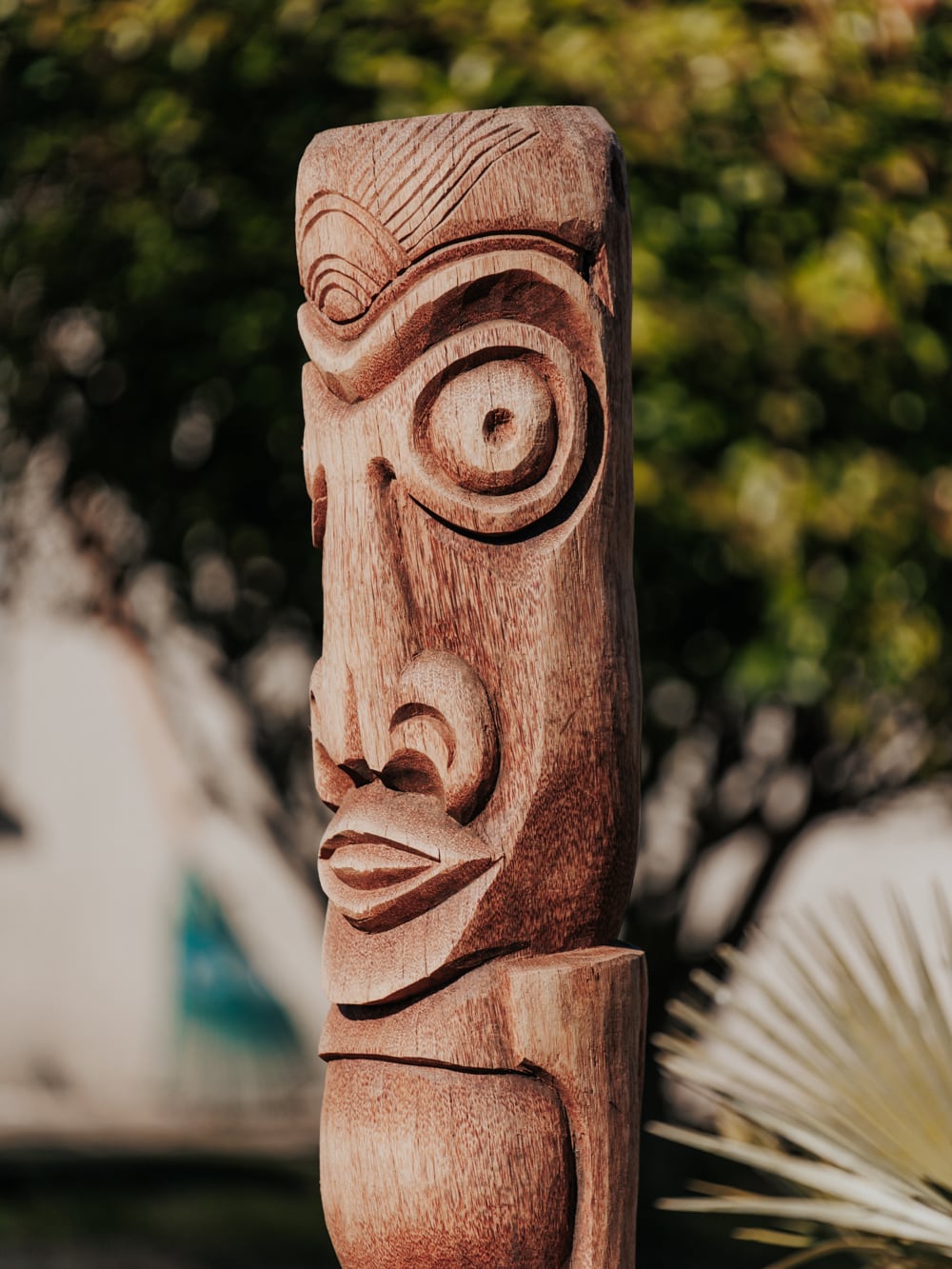 statue tiki cocotier extérieur intérieur polynésie bois cocotier 150cm sumba grossiste statue de jardin