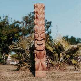Statua da giardino - Totem Tiki polynésien en bois de cocotier - 150cm Dili