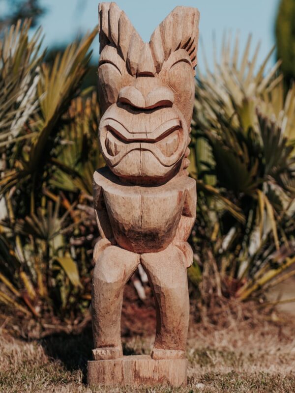statue tiki totem extérieur intérieur polynésie bois cocotier 100cm timor grossiste statue de jardin bordeaux